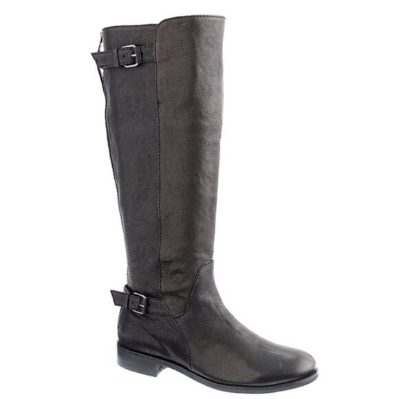 J. Crew Black Emmett Wide Calf Pebble Leather Tall Zip Boots Extended Calf 6 - Picture 13 of 13